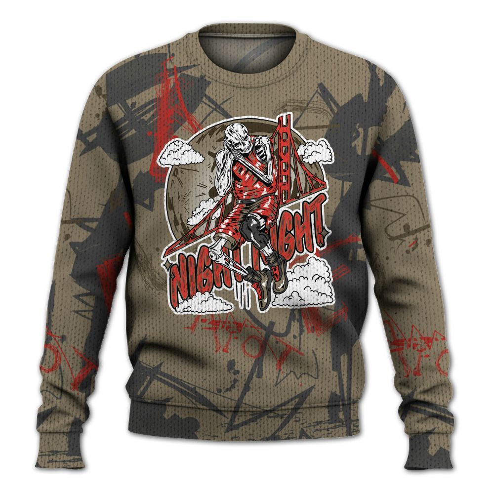 Knitted Sweater To Match Olive 9s - Seeya Skeleton Messyz