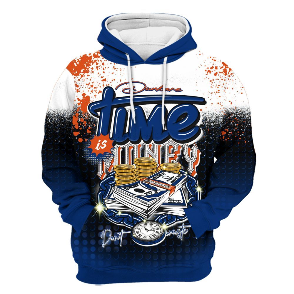 Hoodie To Match Mid Knicks 1s - Halftone Time Is Money All Over Print