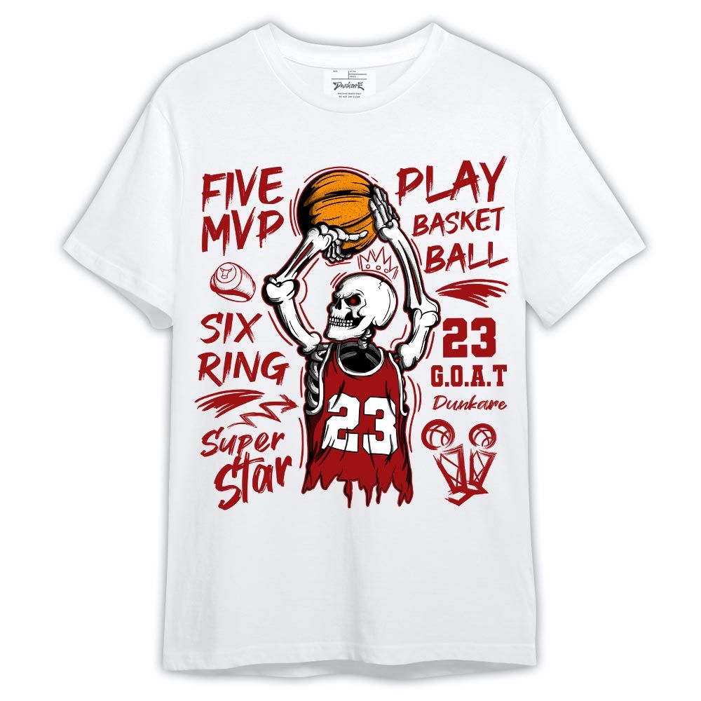 Shirt To Match Red Taxi 12s - 23 G.O.A.T Skeleton Shirt Red Taxi 12s Outfit