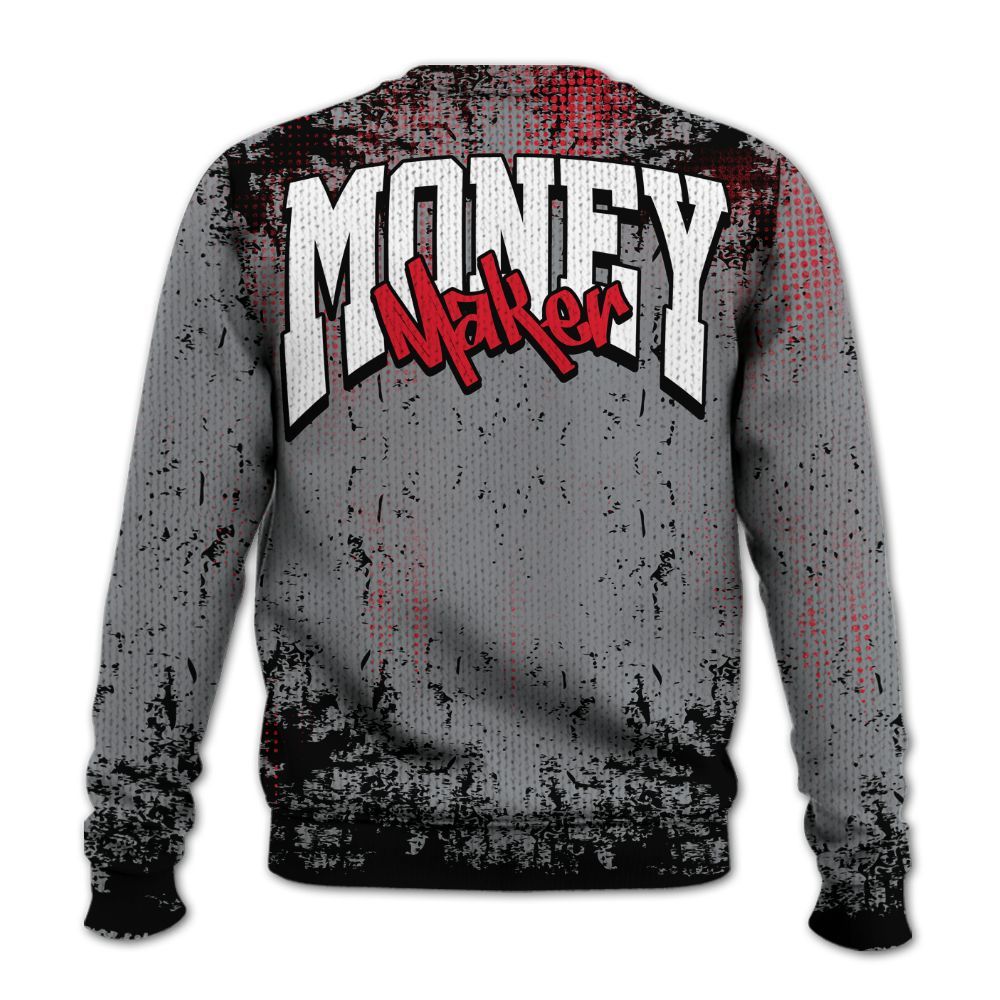 Knitted Sweater To Match Black Cement 3s - Move In Silence Money Street Retro