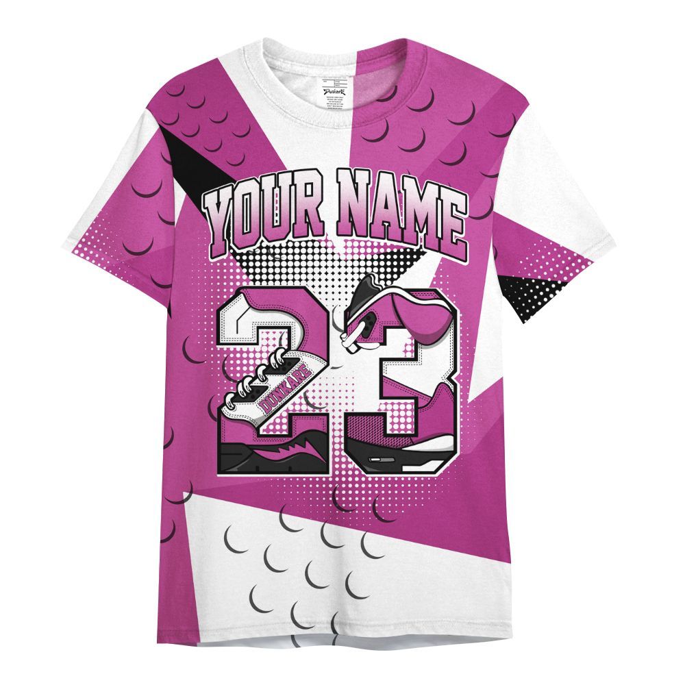 Shirt To Match Dunk Low Active Fuchsia - Poly Custom Name Number 23 5s All Over Print