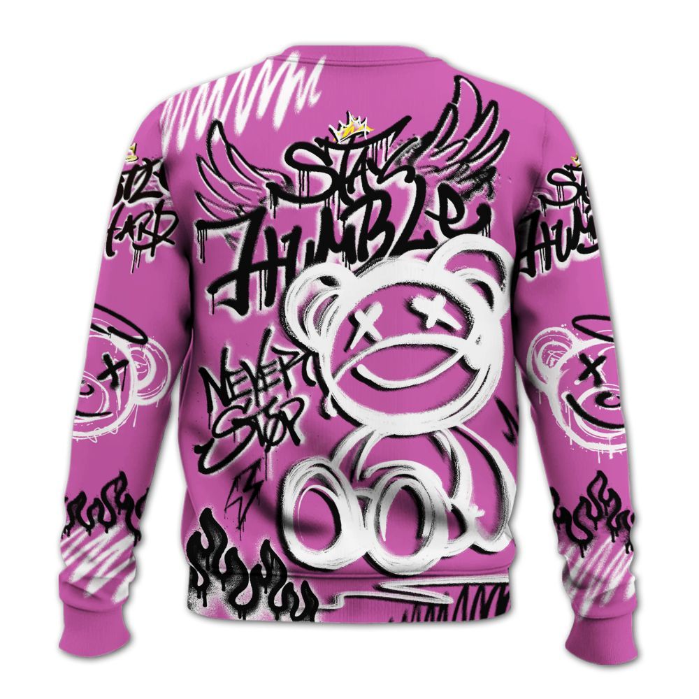 Sweatshirt To Match Hyper Violet 4s - Humble Drip Streetwear Graffity All Over Print