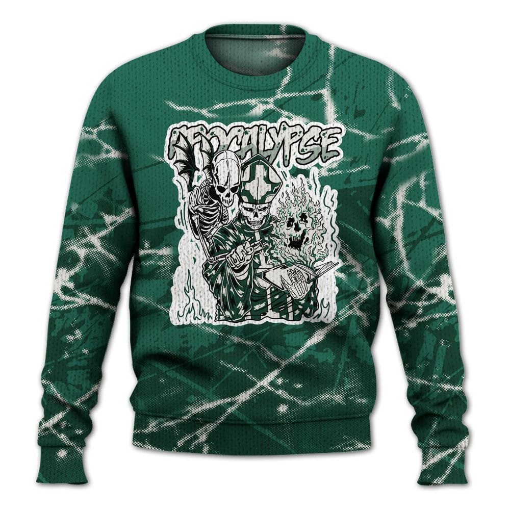 Knitted Sweater To Match Oxidized Green 4s - Apocalypse Skeleton Profound