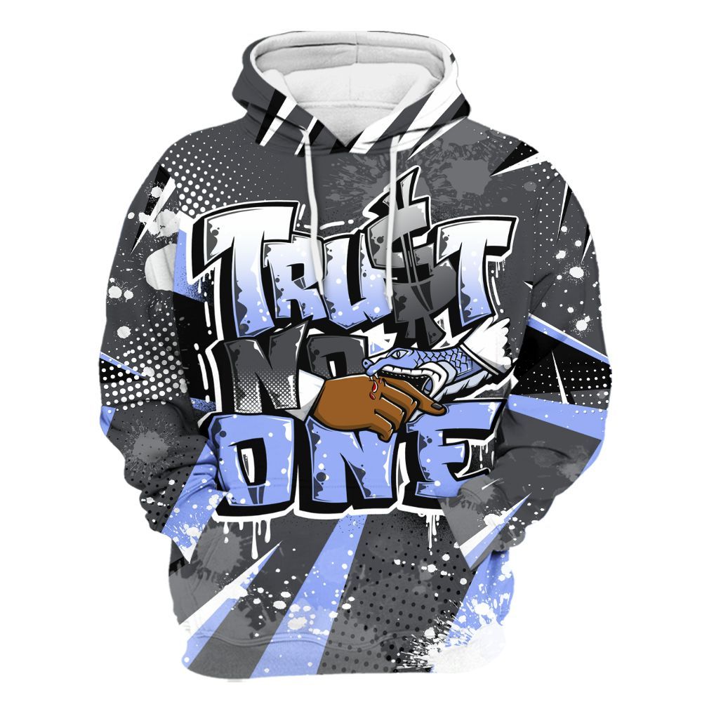 Hoodie To Match Retro Awake Racer Blue - Poly Trust No One Dripping All Over Print