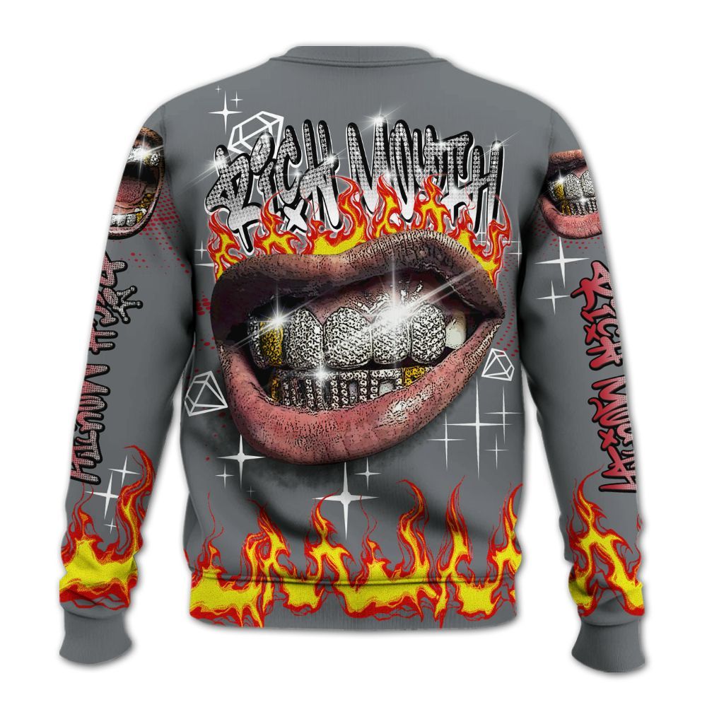 Sweatshirt To Match Retro Fire Red 9s - Rich Mouth Fire Rap Retro 90s All Over Print