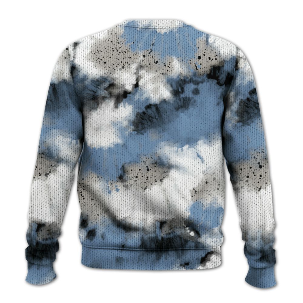 Knitted Sweater To Match University Blue 4s - Tie Dye FK Around Find Out