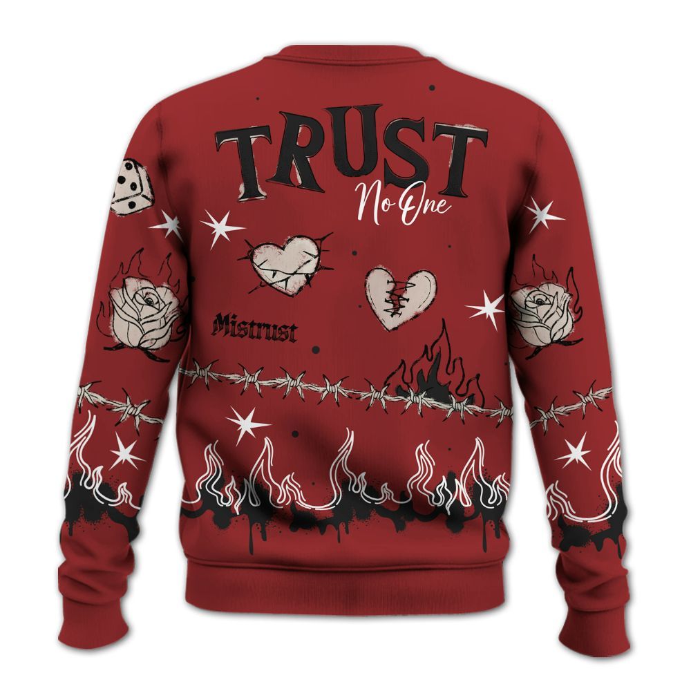 Sweatshirt To Match High 85 Bred 1s - Trust No One Snake-Bite Doodle Crayon All Over Print