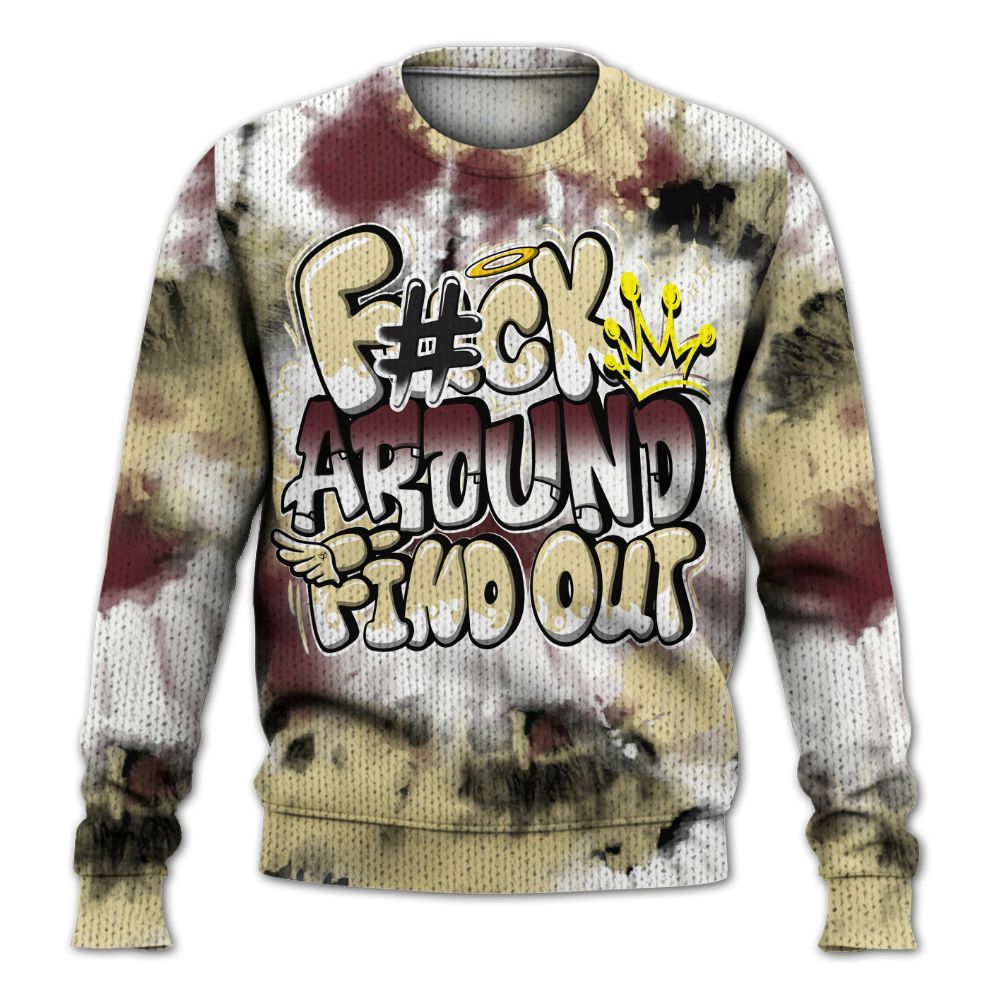 Knitted Sweater To Match Women Phantom 12s - Tie Dye FK Around Find Out