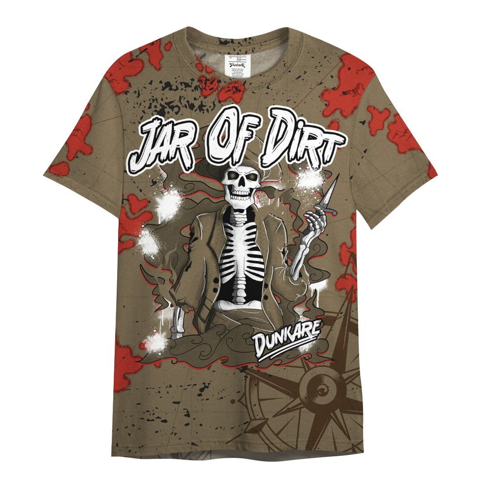 Shirt To Match Olive 9s - Skeleton Jar Of Dirt Retro All Over Print