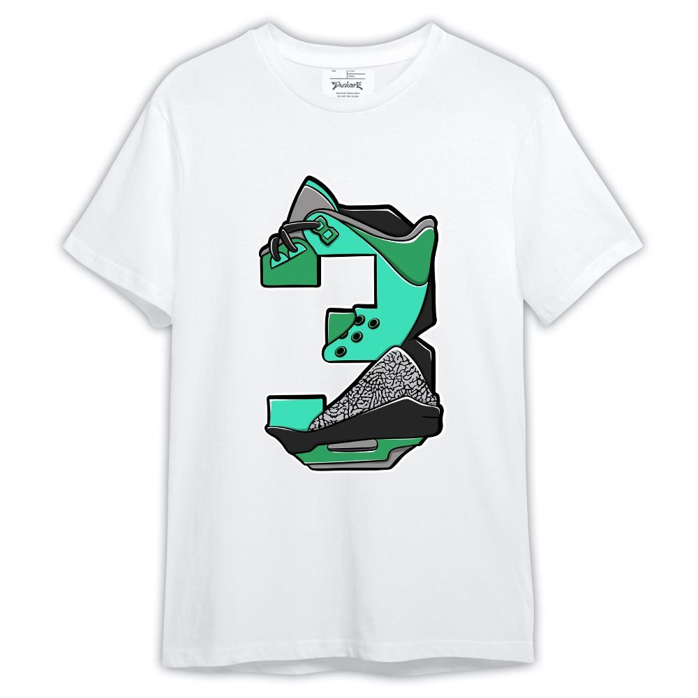 Shirt To Match Black Green Glow 3s - Number 3s Shirt Green Glow 3s Outfit