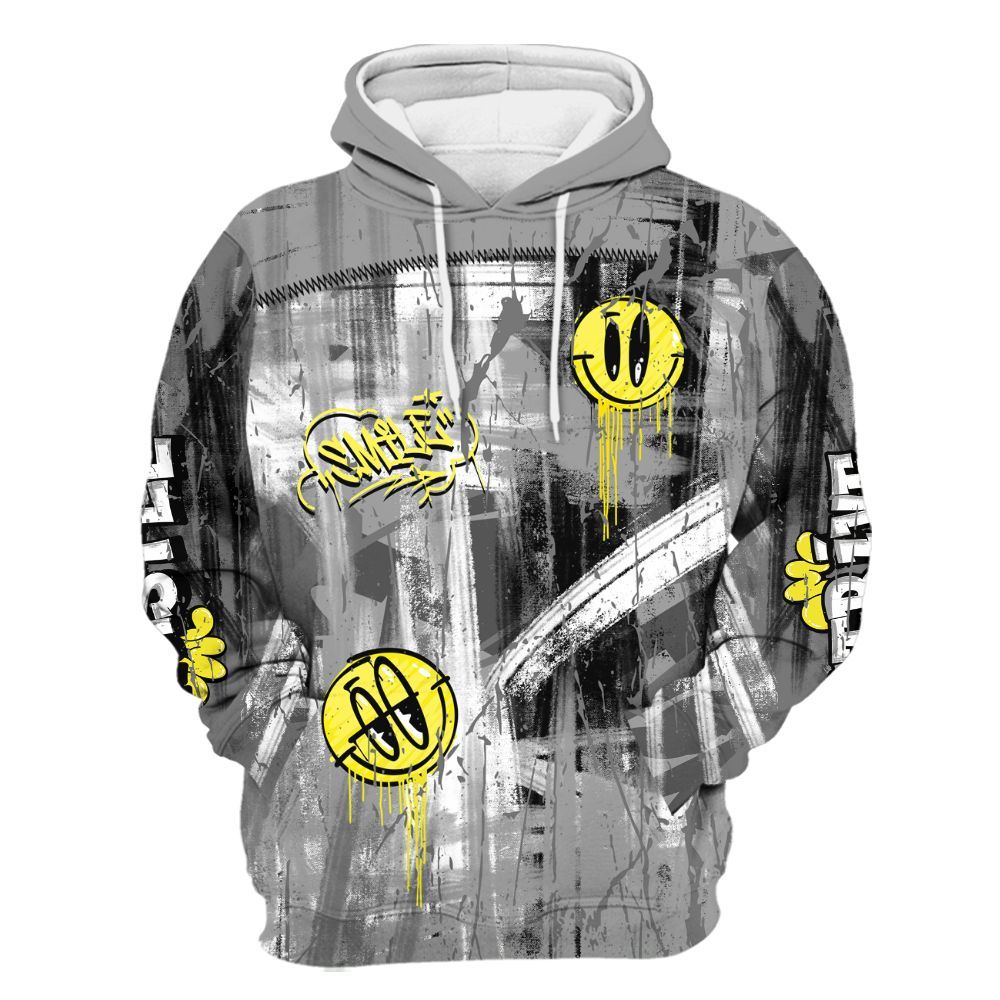 Hoodie To Match Black Wolf Grey 12s - Money Skull Smile Fire All Over Print