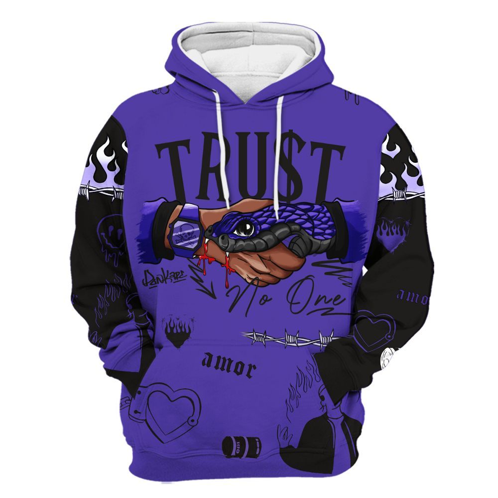 Hoodie To Match Field Purple 12s - Snake Trust No One All Over Print
