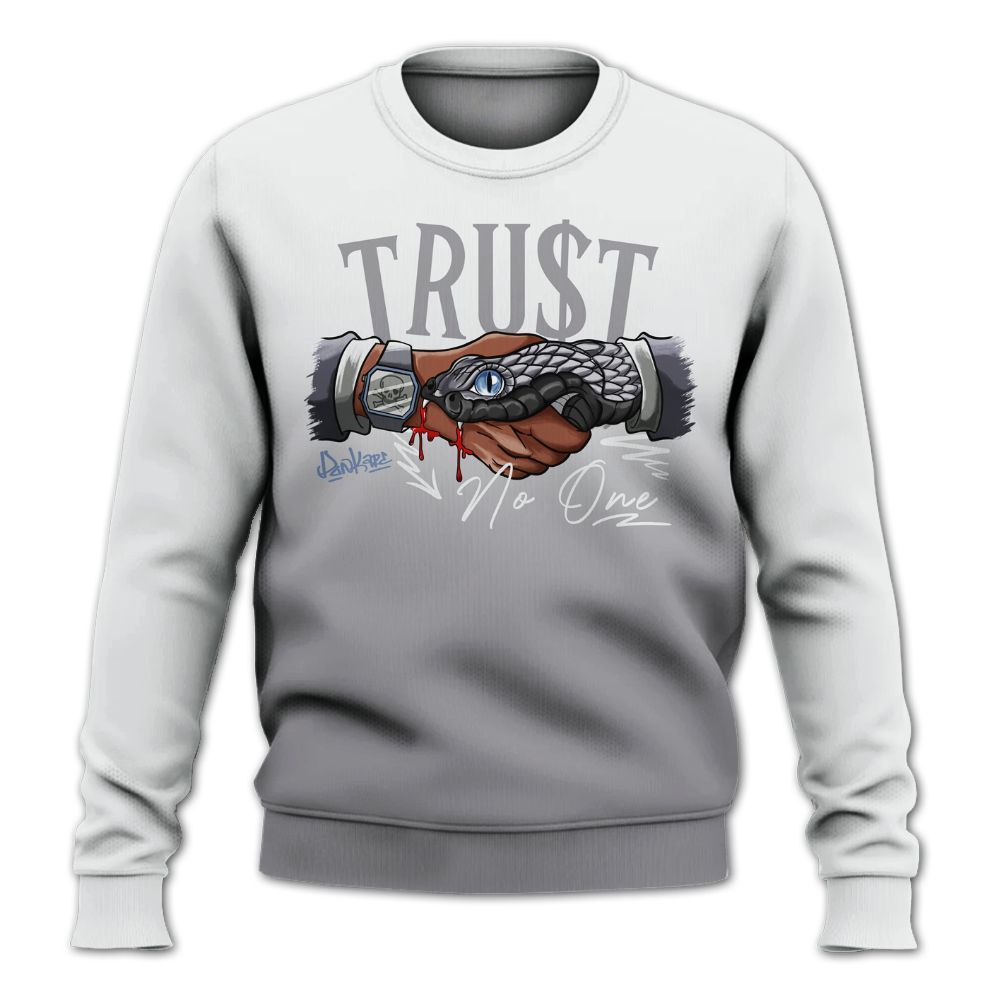 Sweatshirt To Match Low Cement Grey 11s - Snake Trust No One Drip All Over Print