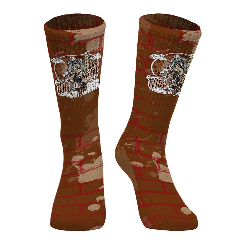 Sock To Match Archaeo Brown 5s - Seeya Skeleton Brick