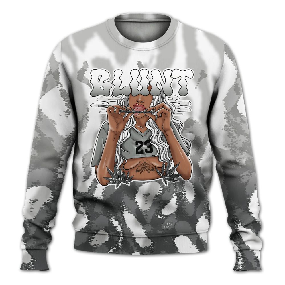 Sweatshirt To Match Paris Cement Grey 4s - Bluntz Burnz All Over Print