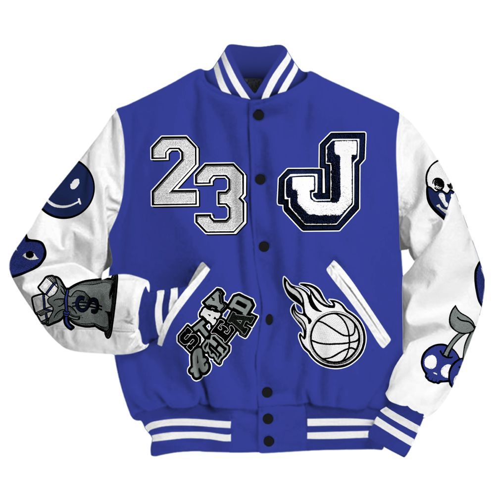 Varsity Jacket To Match Shox TL Royal - Hustles Money Number 23 All Over Print