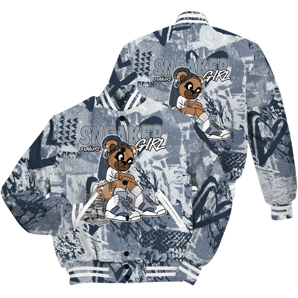 Varsity Jacket To Match Low Diffused Blue 11s Shirt - Sneaker Girl Bear Heart Grunge All Over Print