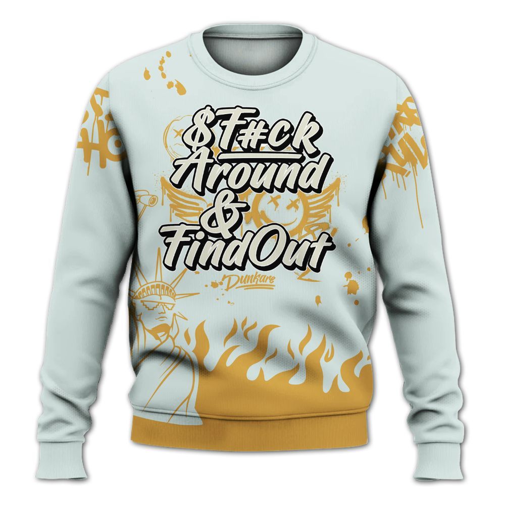 Sweatshirt To Match Pure Platinum 4s - Graphic Fck Around Find Out All Over Print