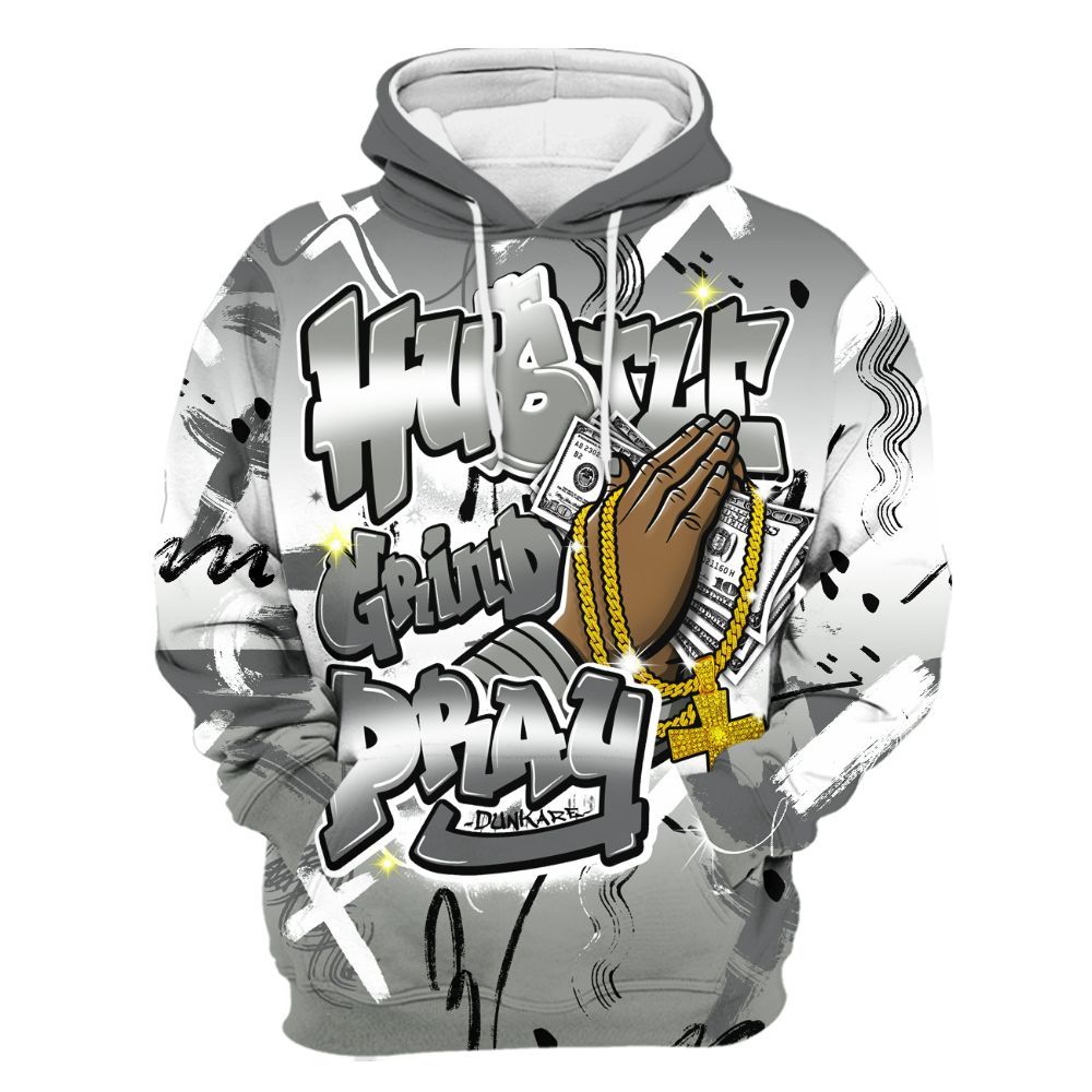 Hoodie To Match Paris Olympics 4s - Money Hustle Grind Pray All Over Print