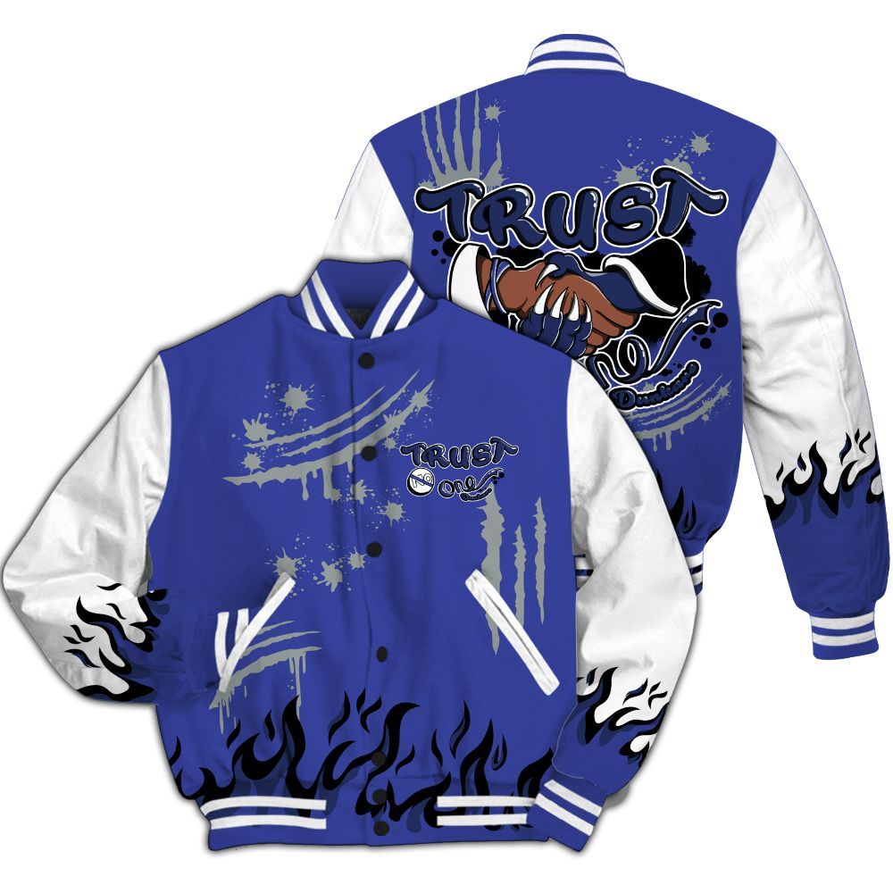 Varsity Jacket To Match Shox TL Royal - Graphic Trust No One All Over Print