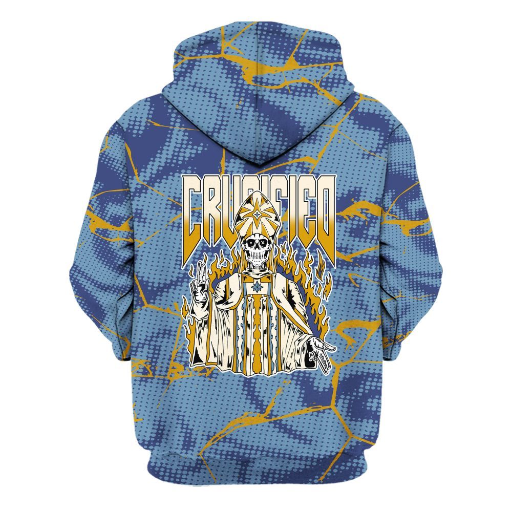 Hoodie To Match High OG First In Flight 1s - Crucified Skeleton Crack All Over Print