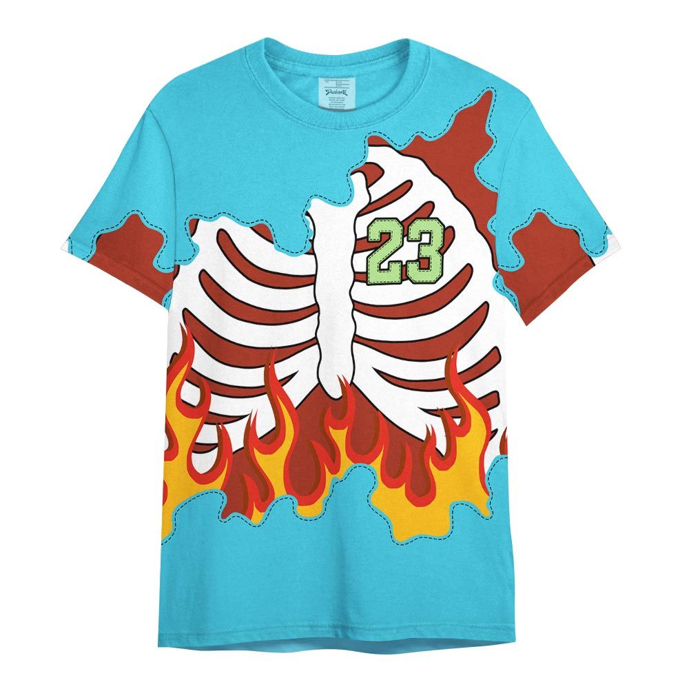 Shirt To Match SB Dunk Di'Orr Greenwood - Number 23 Skeleton Flame Shirt Outfit