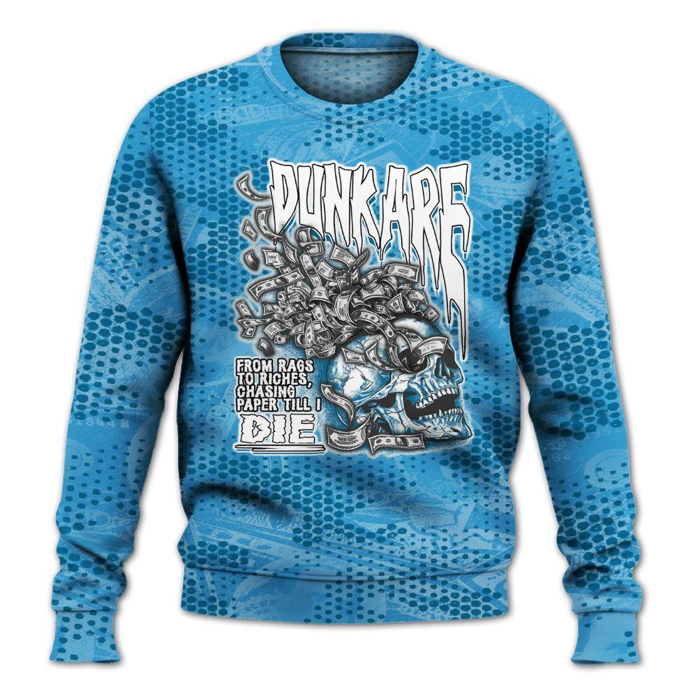 Sweatshirt To Match Powder Blue 9s - From Rags To Riches All Over Print