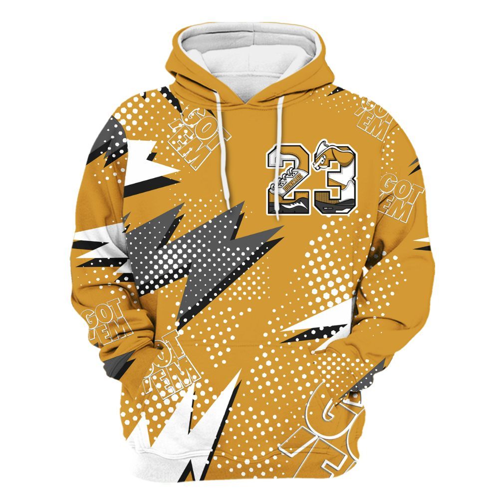 Hoodie To Match Dunk Low Wheat Pale Ivory - Custom Name Number 23 5s All Over Print