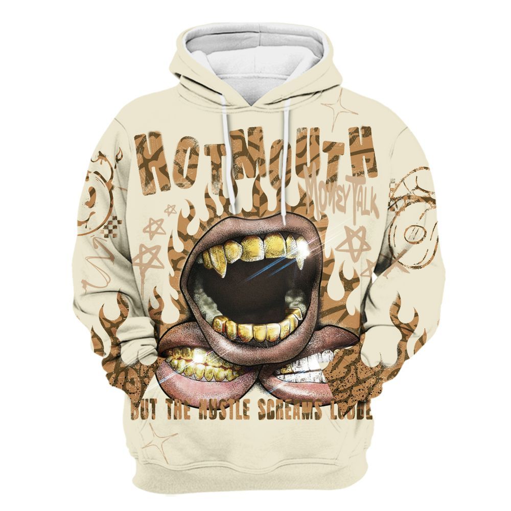 Hoodie To Match Orewood Brown 3s - Mouth Burning Street Style All Over Print