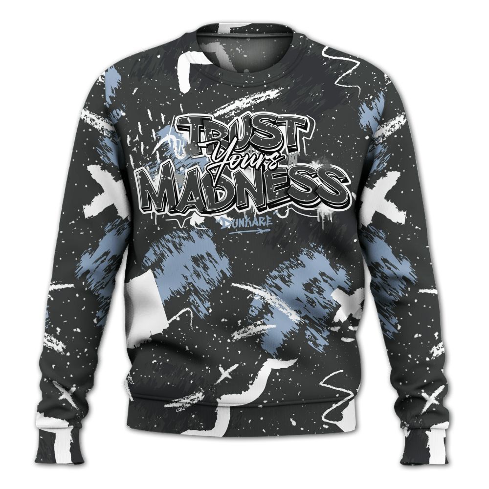 Sweatshirt To Match Reverse Black White 6s - Trust Your Madness Retro All Over Print