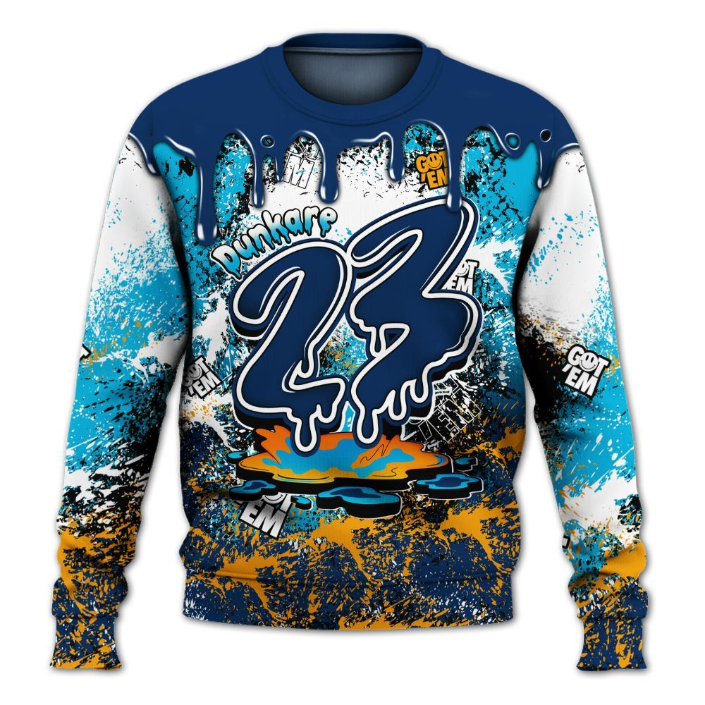 Sweatshirt To Match Dunk Low GS Electric Algae - Dripping 23 Drip All Over Print