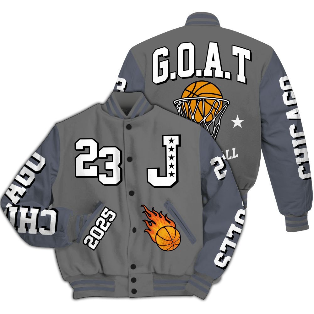 Varsity Jacket To Match Cool Grey 6s - Chicago 23 Basketball All Over Print