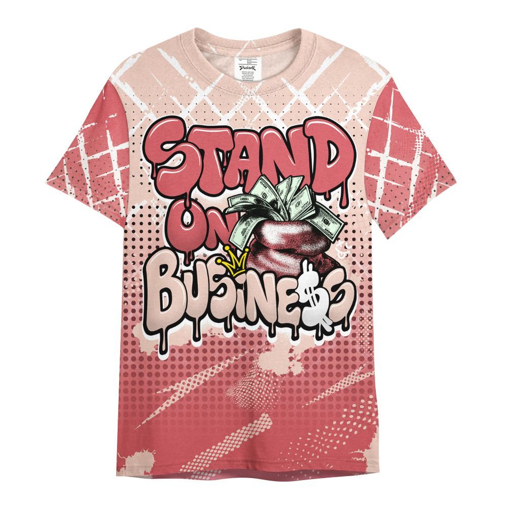 Shirt To Match Washed Coral 2s Shirt, Halftone Stand Business Dripping All Over Print