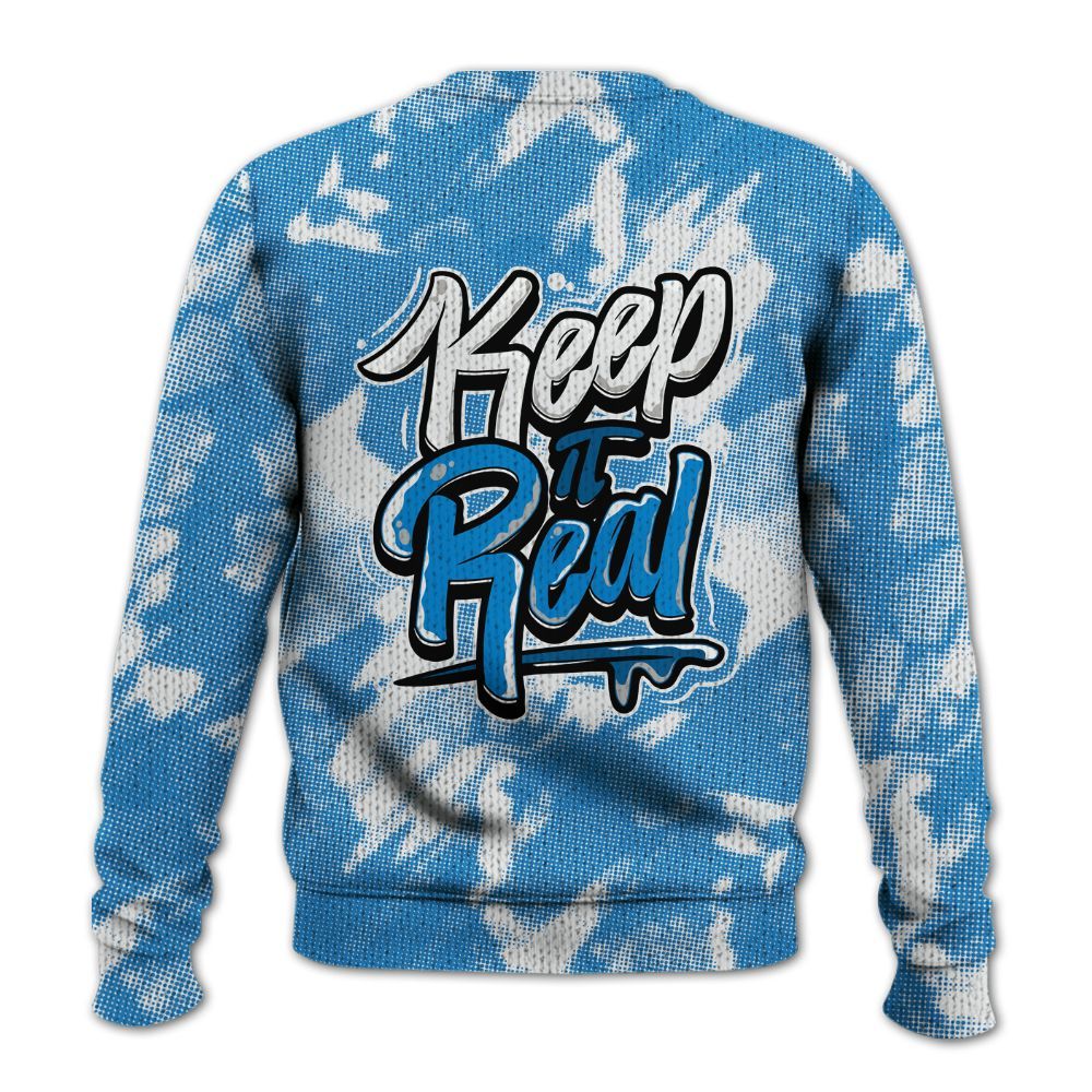 Knitted Sweater To Match Industrial Blue 4s - Keeping It Reals Shirt Unisex Oufit