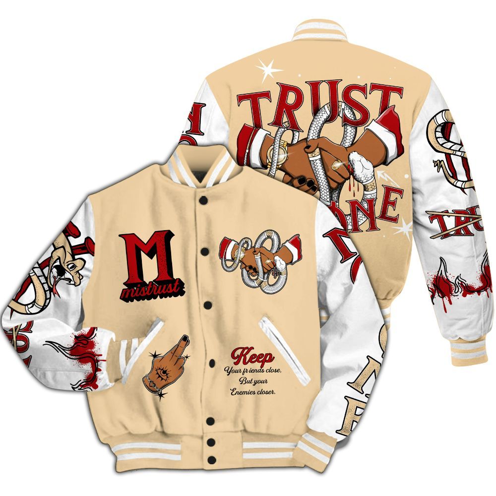 Varsity Jacket To Match Dunk Low Strawberry Waffle - Trust No One Snake-Bite Street Style All Over Print