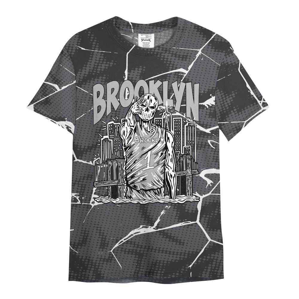 Shirt To Match White Thunder 4s - Brooklyn's Skeleton Crack All Over Print