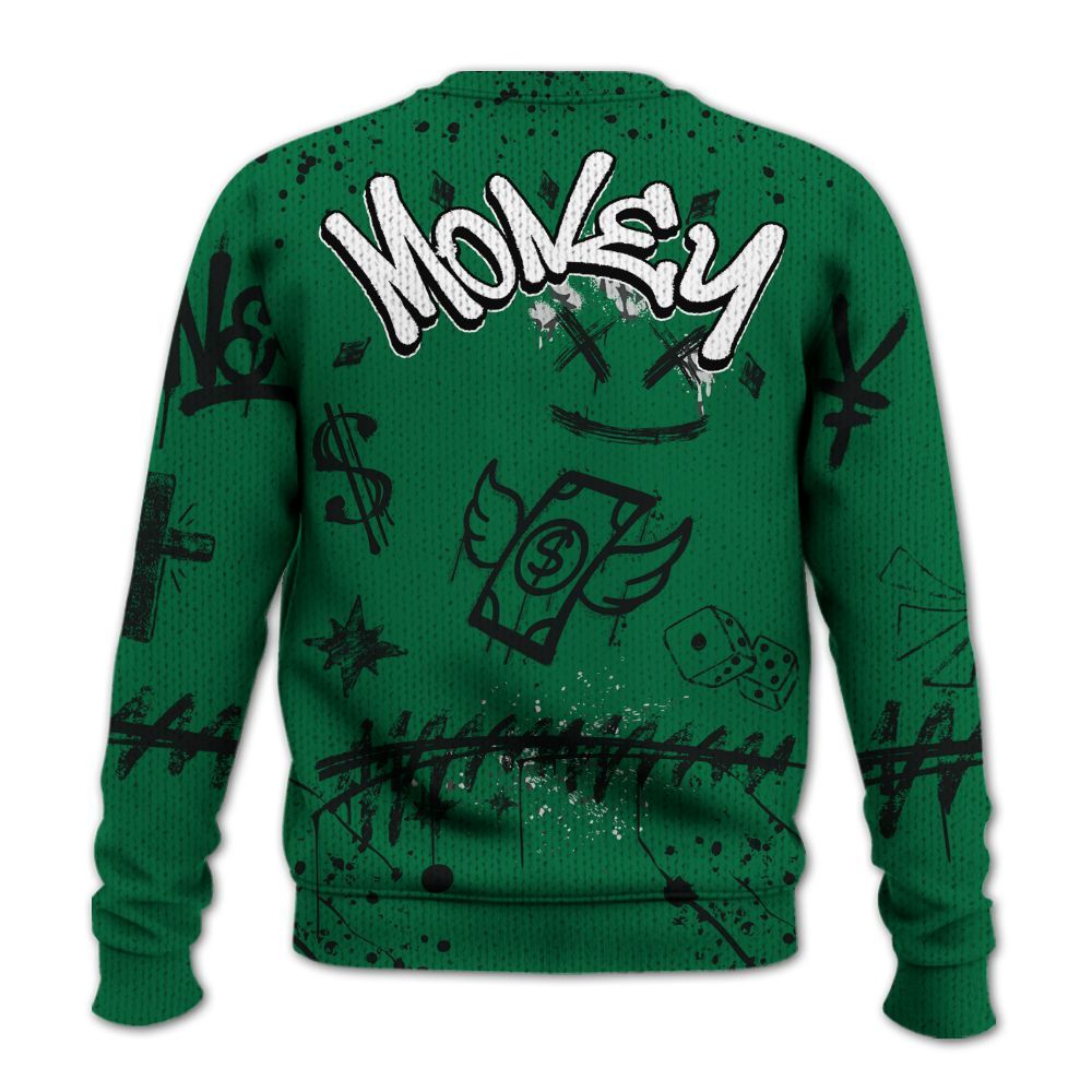 Knitted Sweater To Match Pine Green 3s - Everybody Paid In Full Crayon