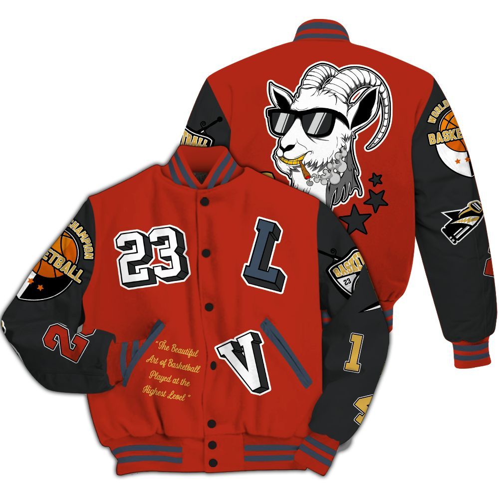 Varsity Jacket To Match Low Lucky Cat 1s - The GOAT Got Em All Over Print