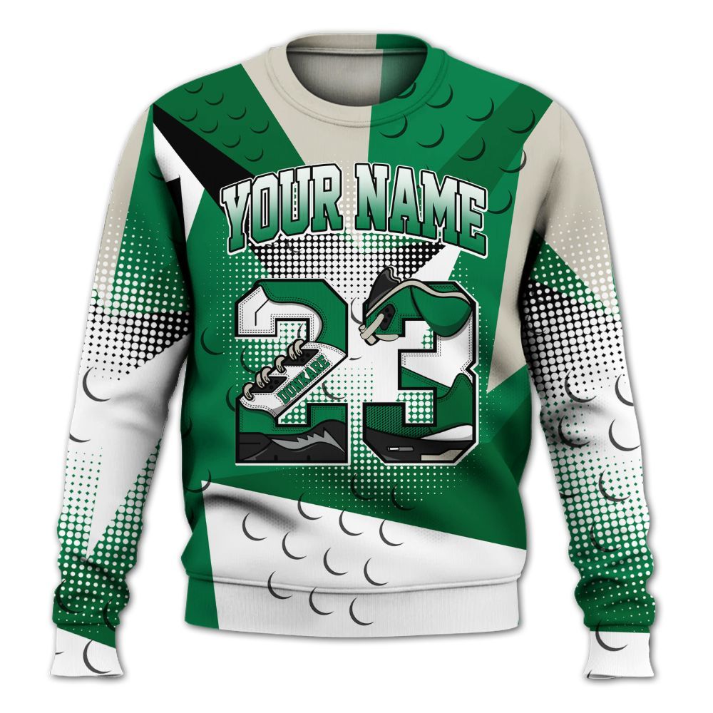 Sweatshirt To Match Lucky Green 2s - Poly Custom Name Number 23 5s All Over Print