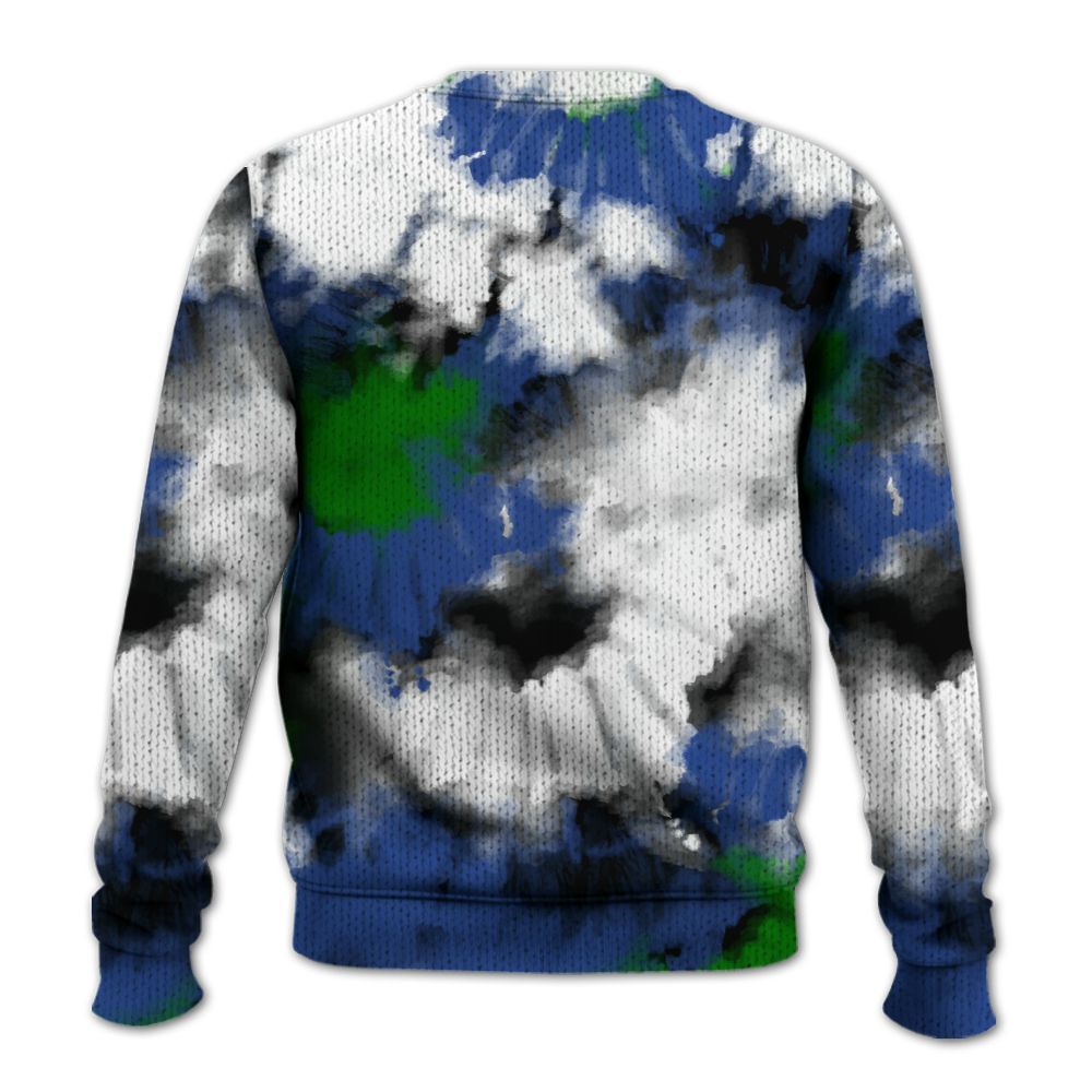 Knitted Sweater To Match Retro Hyper Royal 13s - Tie Dye FK Around Find Out