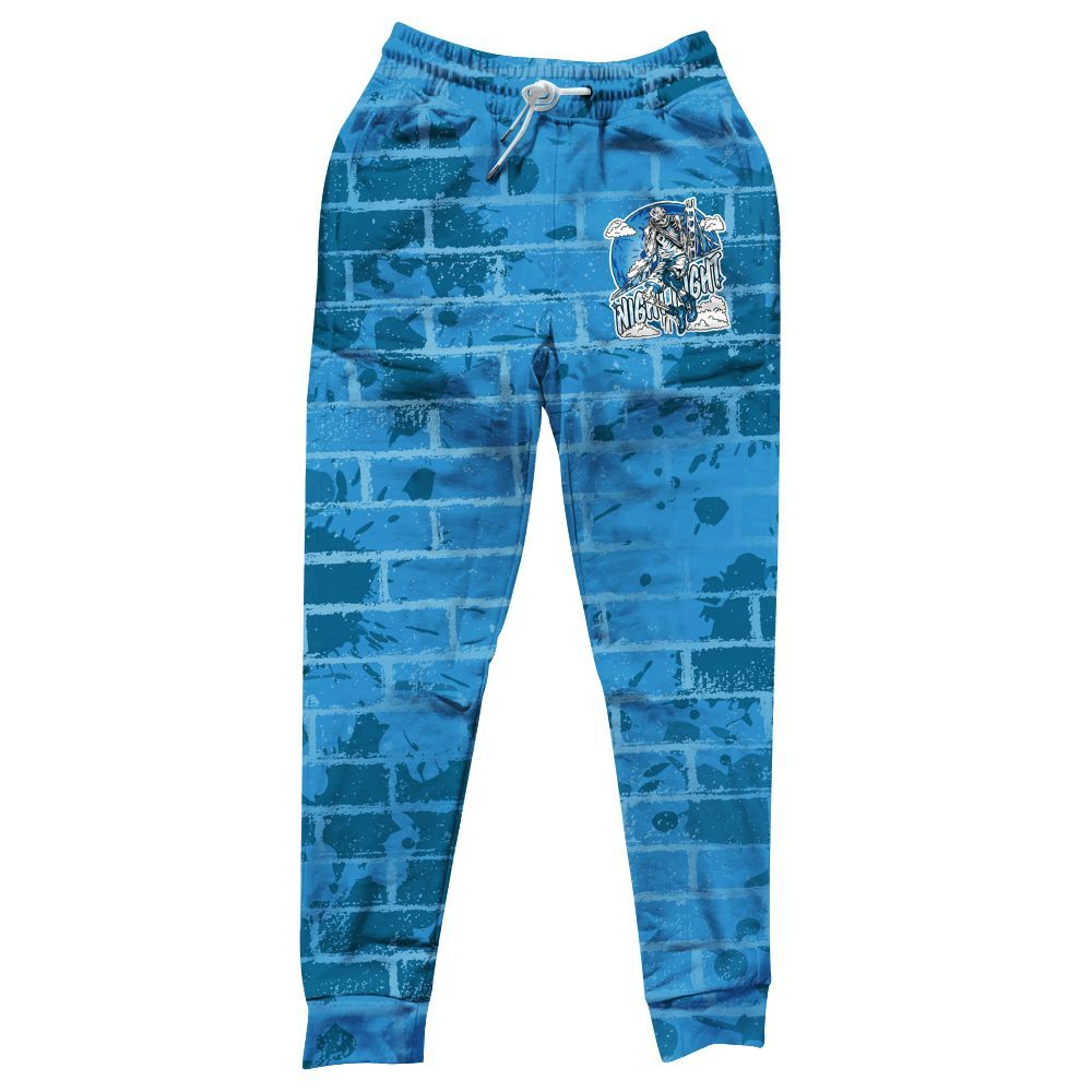 Sweatpant To Match Powder Blue 9s - Seeya Skeleton Brick All Over Print