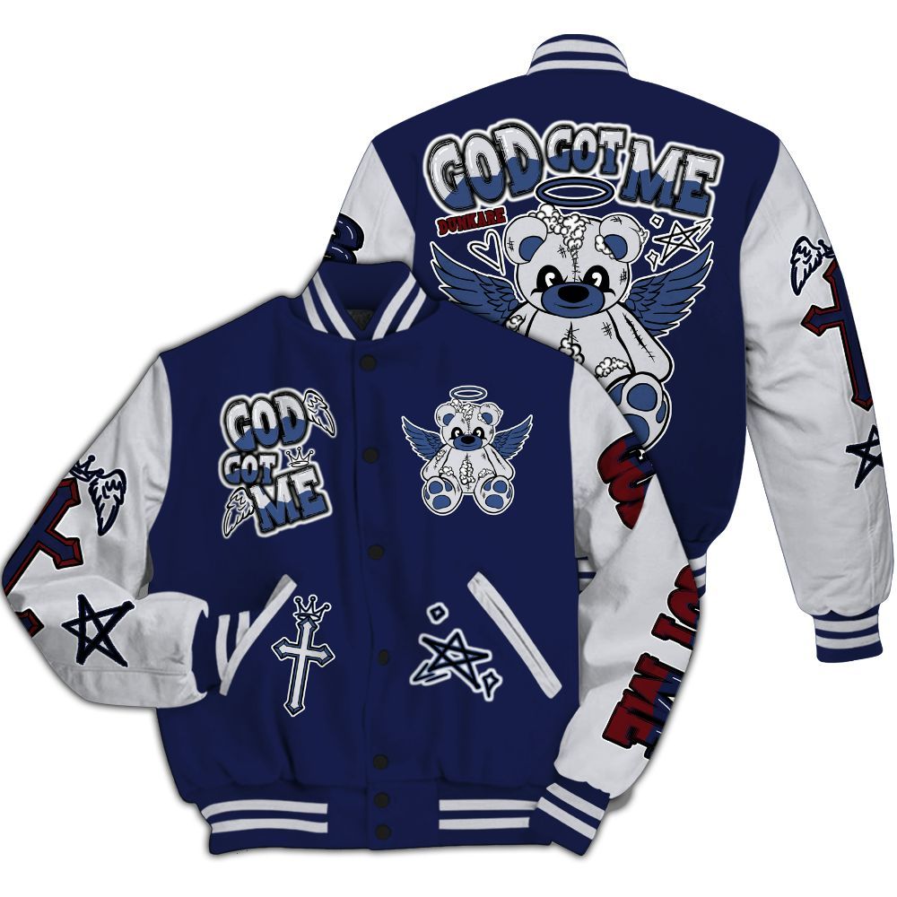 Varsity Jacket To Match Air Max DN Team USA - Gods Guides Me Bear All Over Print