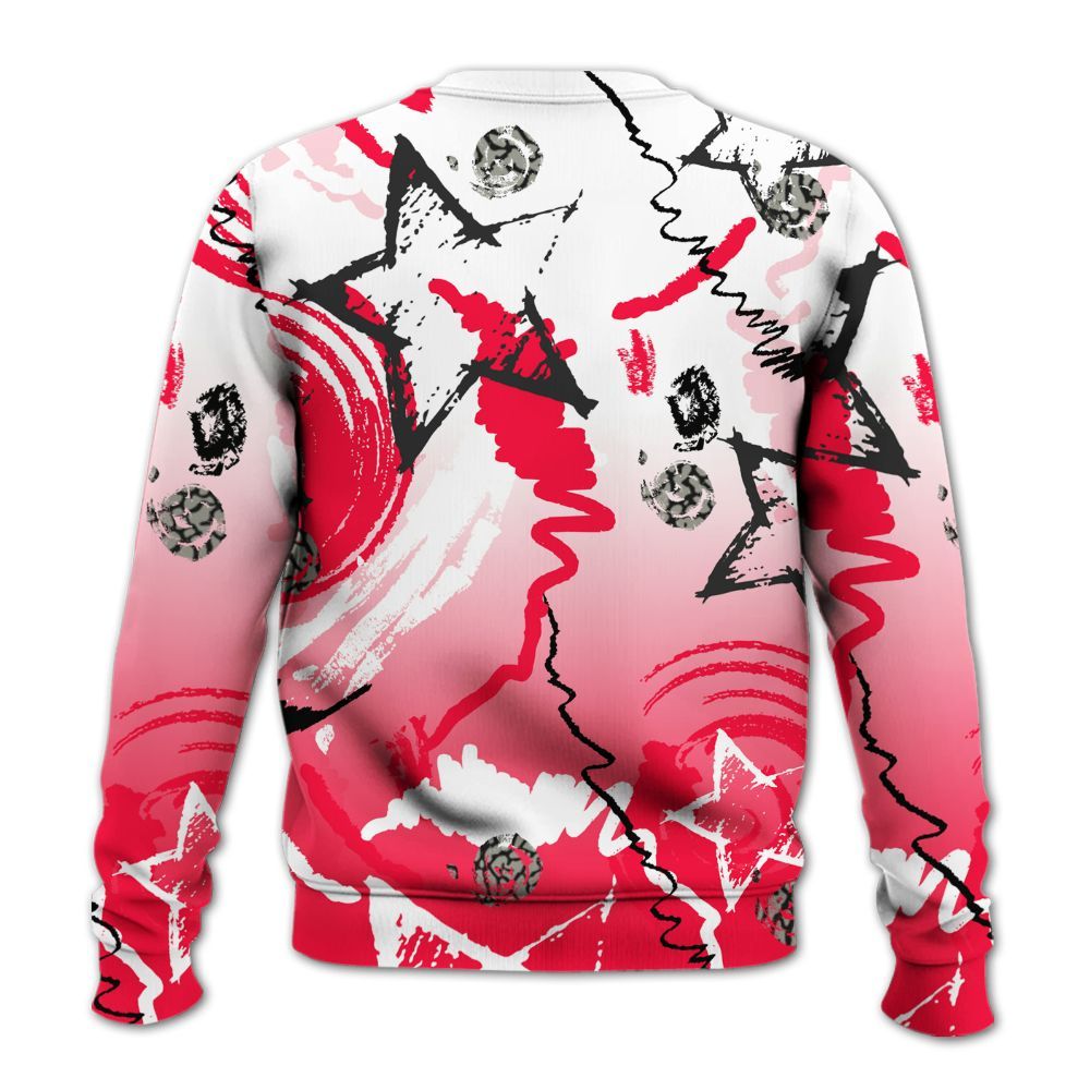 Sweatshirt To Match Retro Fire Red 3s - Grind Shine Later Drip All Over Print