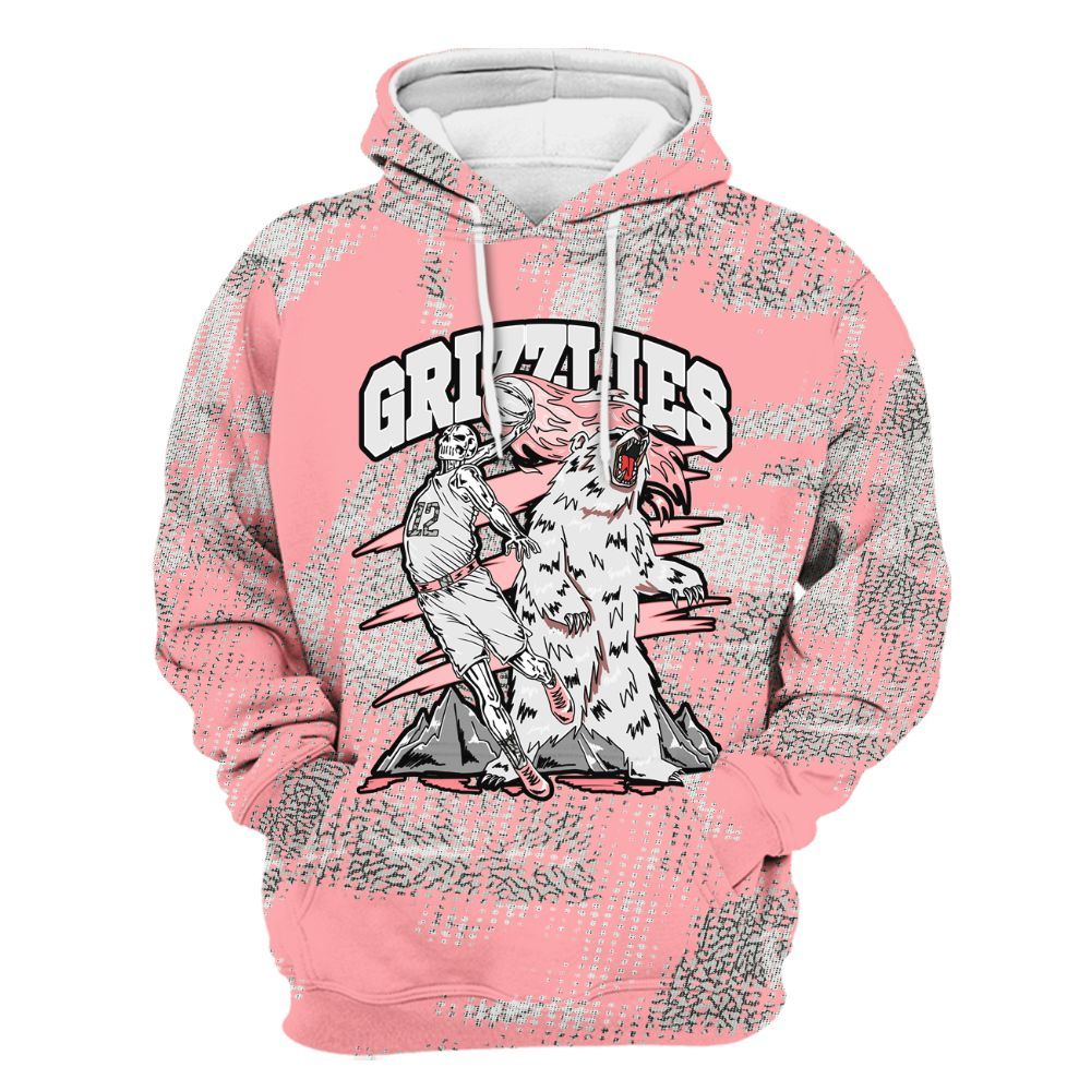 Hoodie To Match Retro Wings 3s - Grizzly Bear Skeleton Brown Sugar All Over Print