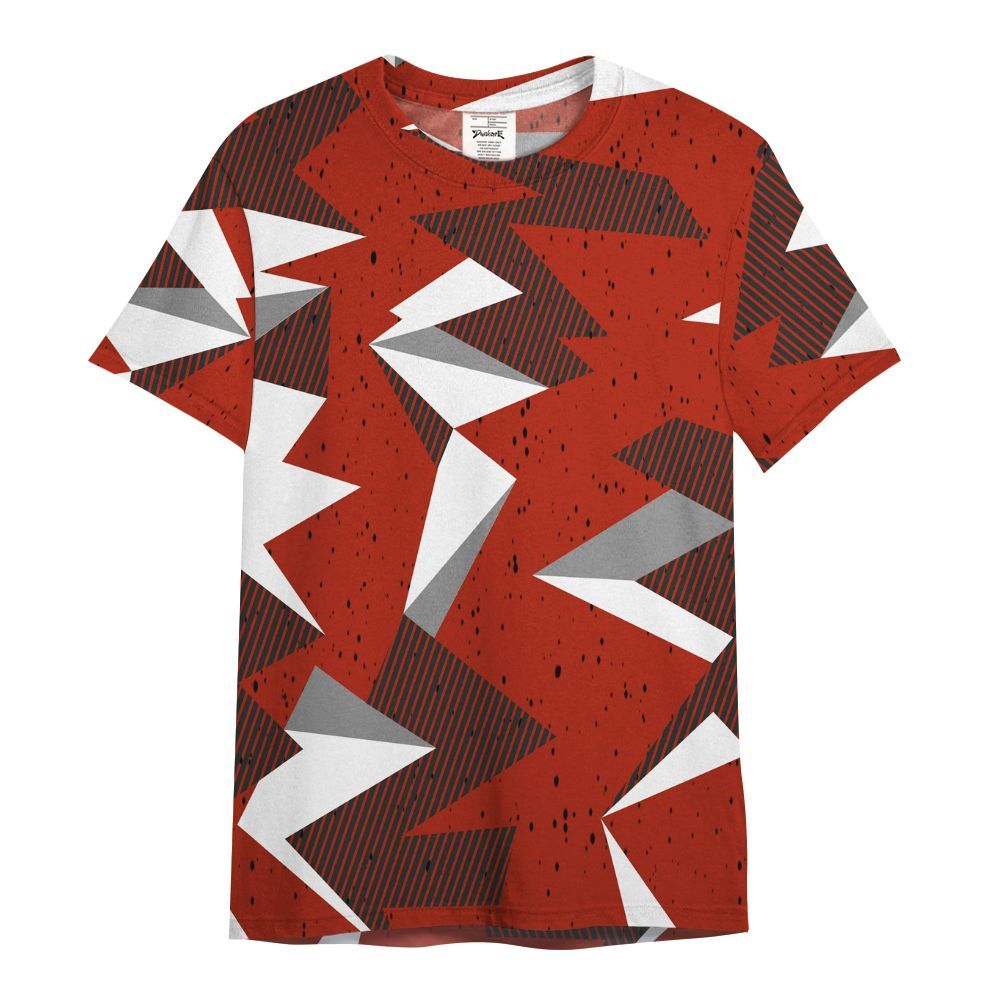 Shirt To Match Red Cement 4s - Geometric Camouflage Pattern All Over Print