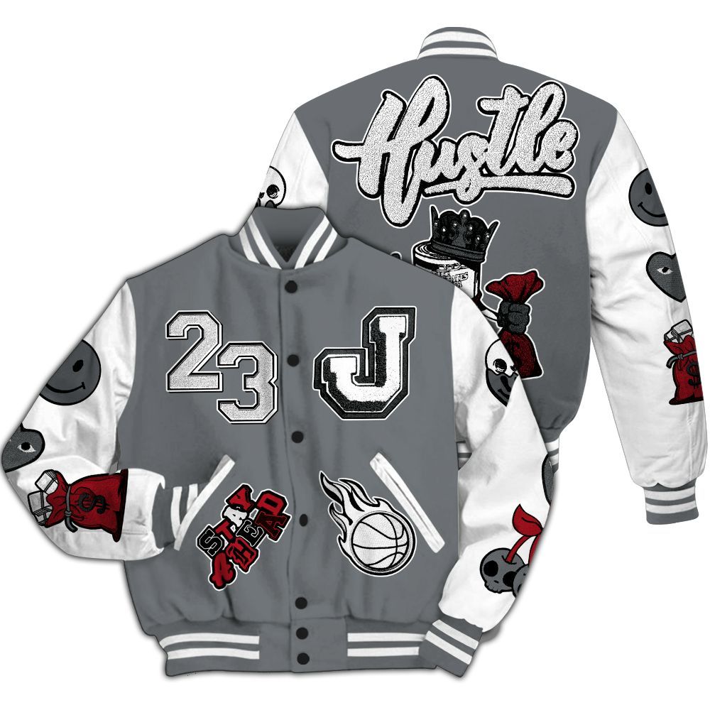 Varsity Jacket To Match Retro Fire Red 9s - Hustles Money Number 23 All Over Print