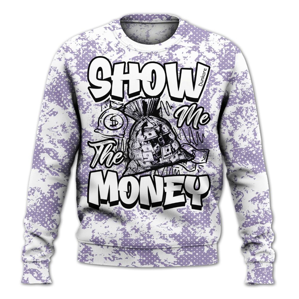 Sweatshirt To Match Low Pure Violet 11s - Show Me The Money Retro All Over Print