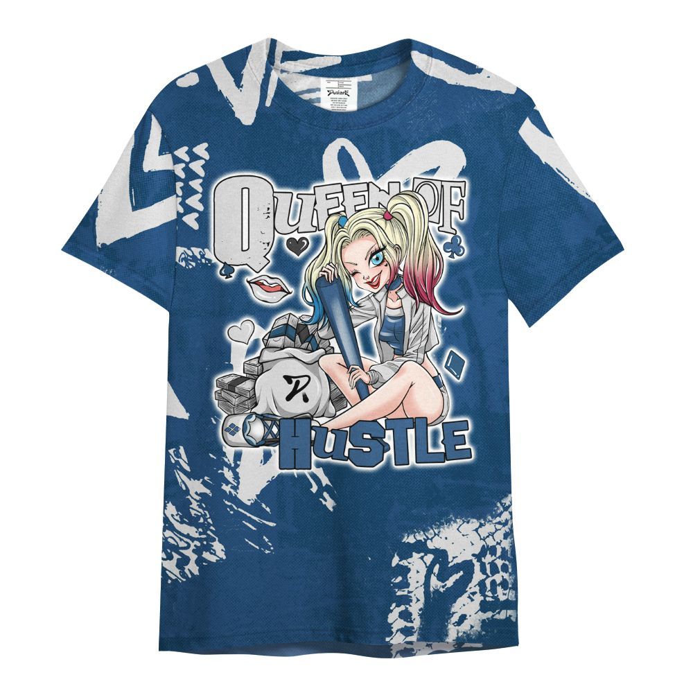 Shirt To Match High OG Midnight Navy 1s - Hustles Quiinn Heart Grunge All Over Print