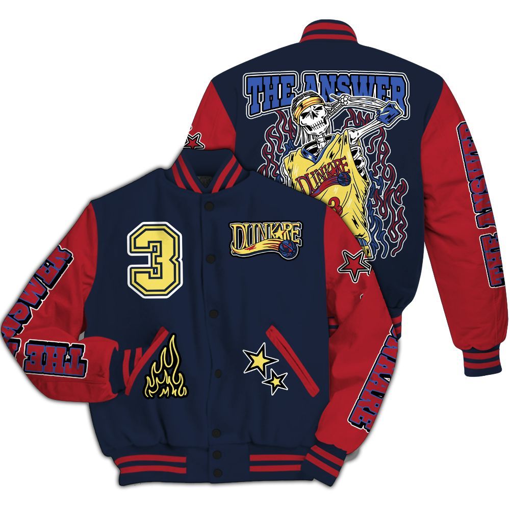 Varsity Jacket To Match Dunk Low COJP What The 2024 - Allen Answer Skeleton All Over Print