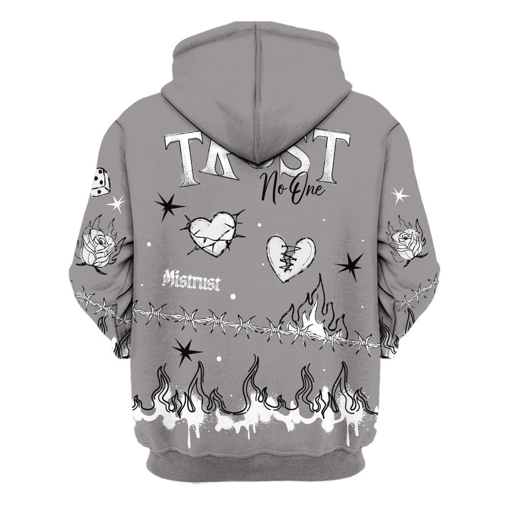 Hoodie To Match Cool Grey 11s - Trust No One Snake-Bite Doodle Crayon All Over Print